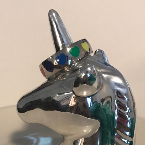 🌈💜❤️💙💛🧡 Rainbow hearts stainless pride ring - Picture 4 of 7